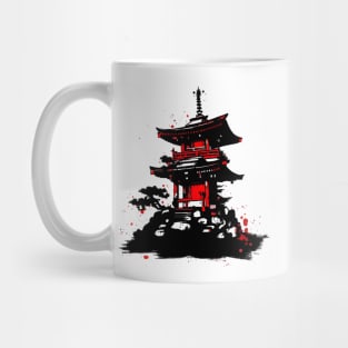 Japanese temple painting Mug